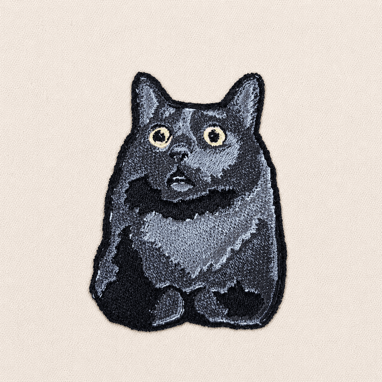 黒猫の刺繍デザイン