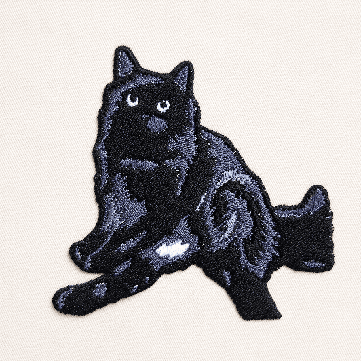 黒猫②の刺繍デザイン
